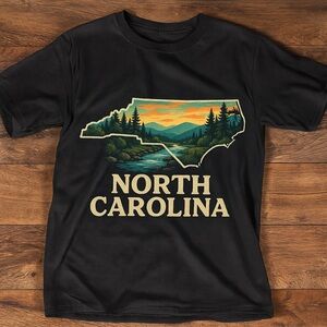 North Carolina Graphic Black T-Shirt
